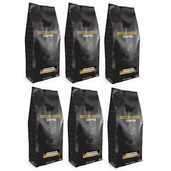  Brickhouse Ground Coffee, Mexican Cinnamon, 6/12oz Bags