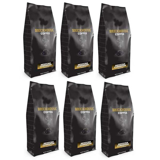  Brickhouse Ground Coffee, Mexican Cinnamon, 6/12oz Bags