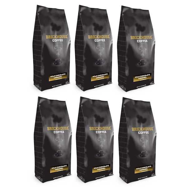  Brickhouse Ground Coffee, Milk Chocolate Caramel, 6/12 Oz Bags