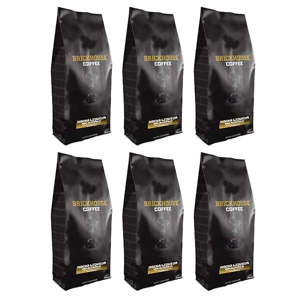  Brickhouse Ground Coffee, Mocha Liqueur (Non-Alcoholic), 6 - 12oz Bags