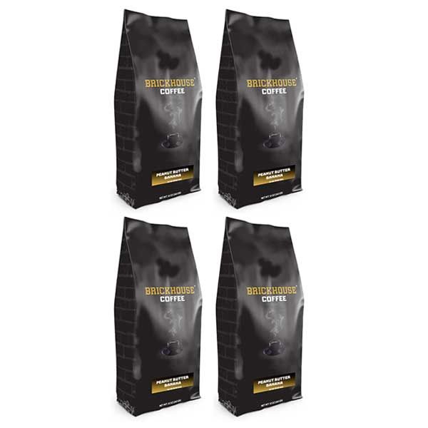  Brickhouse Ground Coffee, Peanut Butter Banana, 4/12 Oz Bags