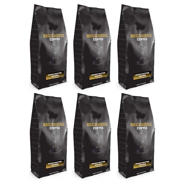  Brickhouse Ground Coffee, Peanut Butter Banana, 6/12 Oz Bags