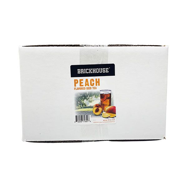  Brickhouse Peach Flavored Iced Tea, 24/3 Oz Packets, Loose Leaf With Filters