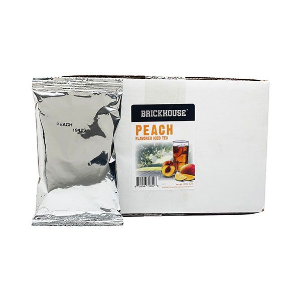  Brickhouse Peach Flavored Iced Tea, 24/3 Oz Packets, Loose Leaf With Filters