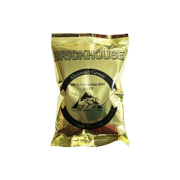  Brickhouse 100% Colombian Ground Coffee – Medium Roast, 160 X 2.5 Oz Packs
