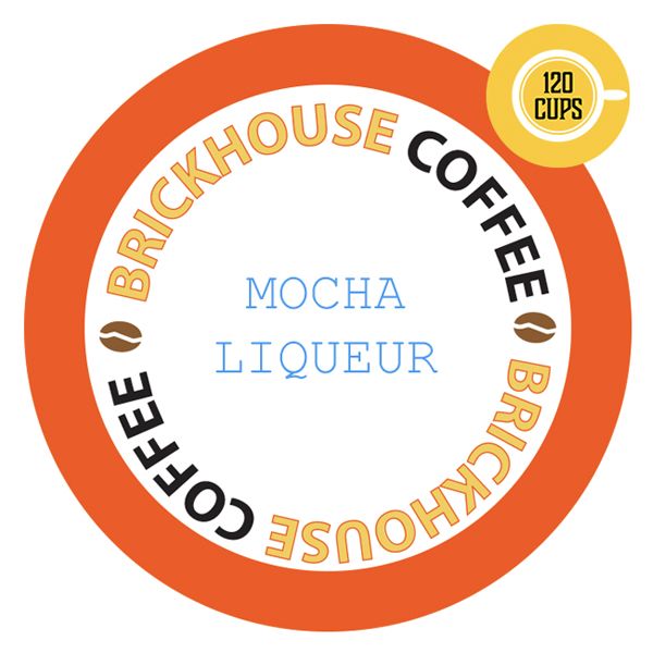  Brickhouse Mocha Liqueur Flavored Coffee, 120 Count, Single Serve Pods