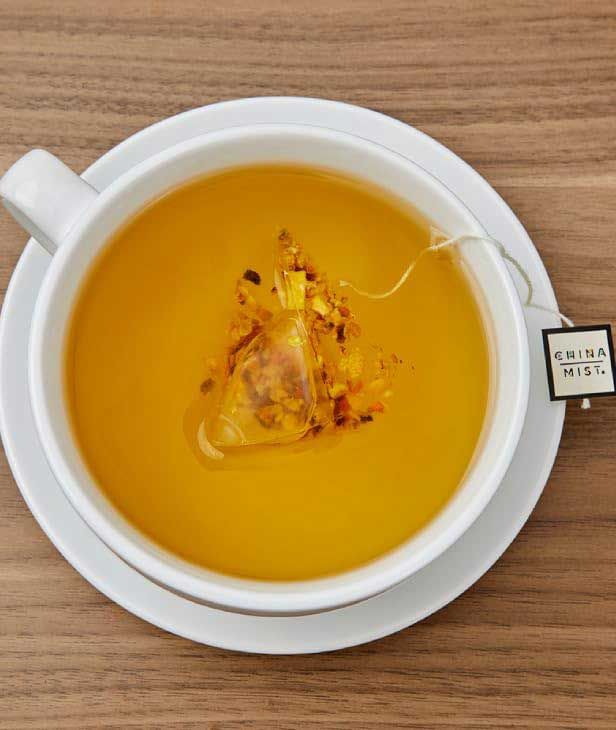  China Mist Full Leaf Tea Sachets, Ginger Turmeric Organic Herbal Tea, 15 Biodegradeable Tea Sachets