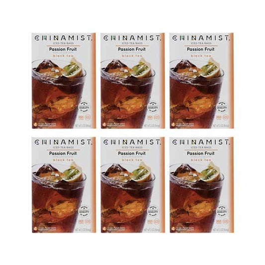  China Mist Naturally Flavored Passion Fruit Iced Tea Bags, 4-Count Box, 6-Pack (Each Bag Yields 1/2 Gallon)
