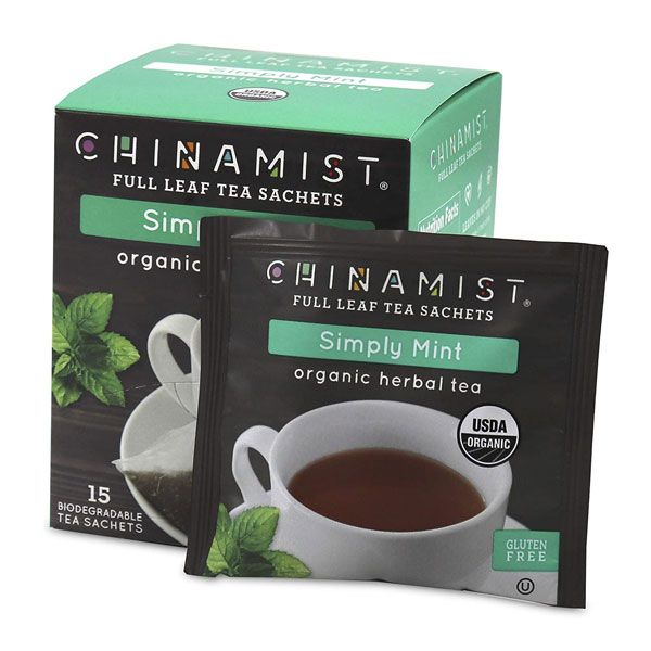  China Mist - Simply Mint Herbal Full Leaf Tea Sachet, 15 Count Box