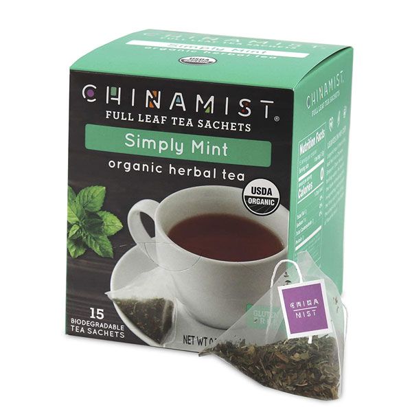  China Mist - Simply Mint Herbal Full Leaf Tea Sachet, 15 Count Box