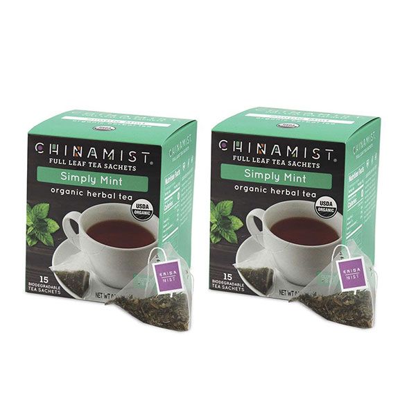  China Mist - Simply Mint Herbal Full Leaf Tea Sachet, 2 Boxes 15 Count Each