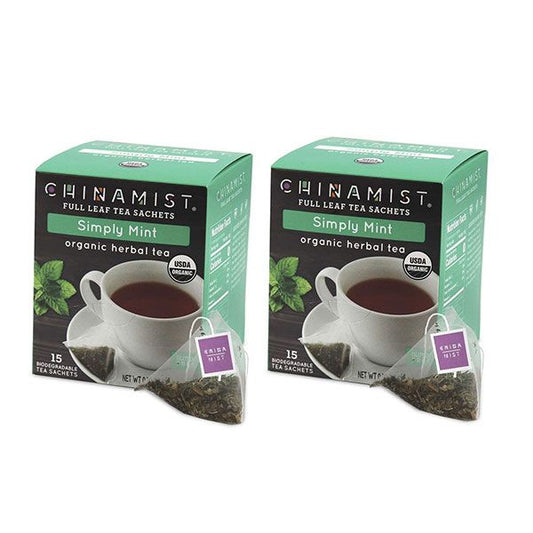  China Mist - Simply Mint Herbal Full Leaf Tea Sachet, 2 Boxes 15 Count Each