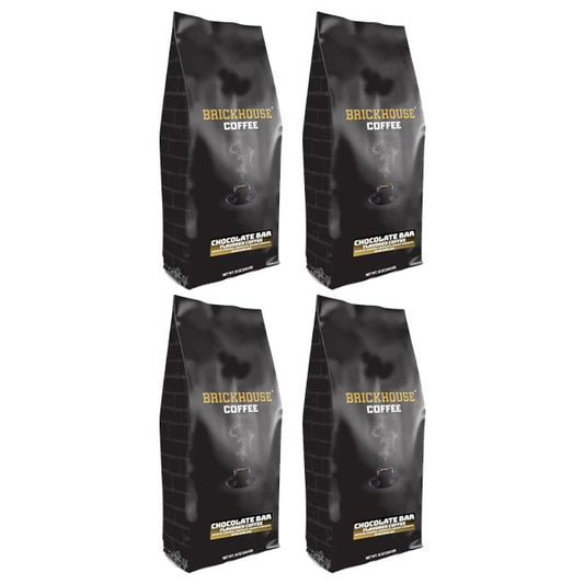  Brickhouse Chocolate Bar Ground Coffee, 4 X 12oz Bags – Smooth Milk Chocolate Flavor
