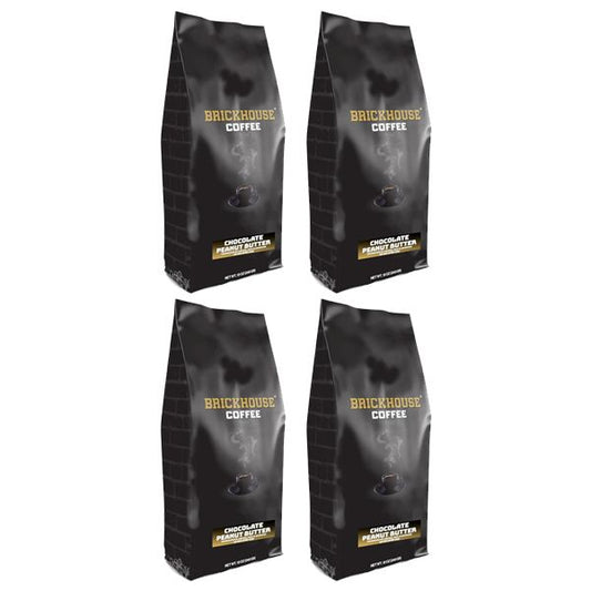  Brickhouse Chocolate Peanut Butter Ground Coffee, 4 X 12oz Bags – Rich Chocolate, Creamy Peanut Butter
