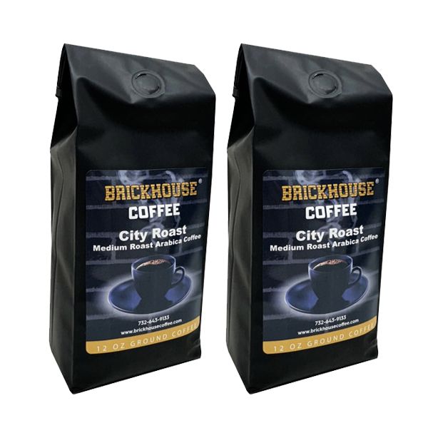  Brickhouse City Roast Ground Coffee, 2 X 12oz Bags – Medium Roast, Full Flavor