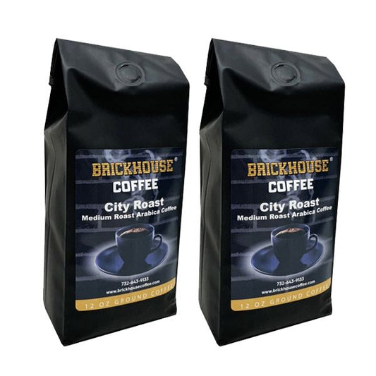 Brickhouse City Roast Ground Coffee, 2 X 12oz Bags – Medium Roast, Full Flavor