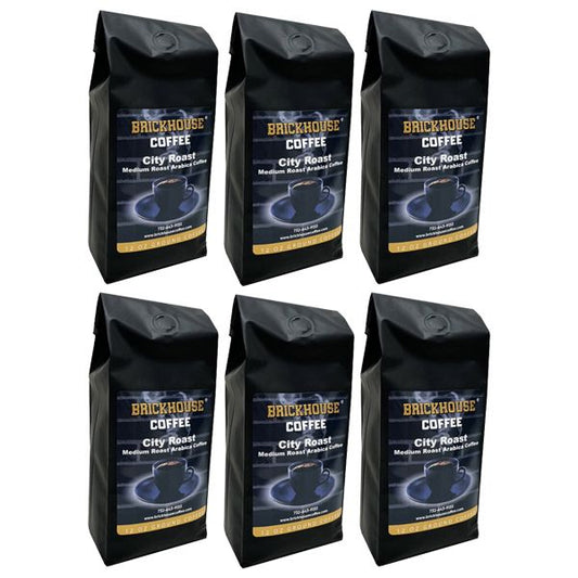  Brickhouse City Roast Ground Coffee, 6 X 12oz Bags – Medium Roast