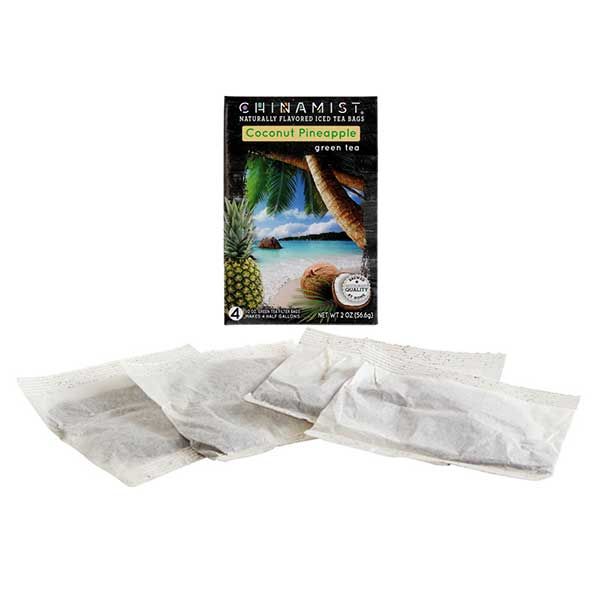  China Mist Naturally Flavored Coconut Pineapple Iced Tea Bags, 4-Count Box, 6-Pack (Each Bag Yields 1/2 Gallon)