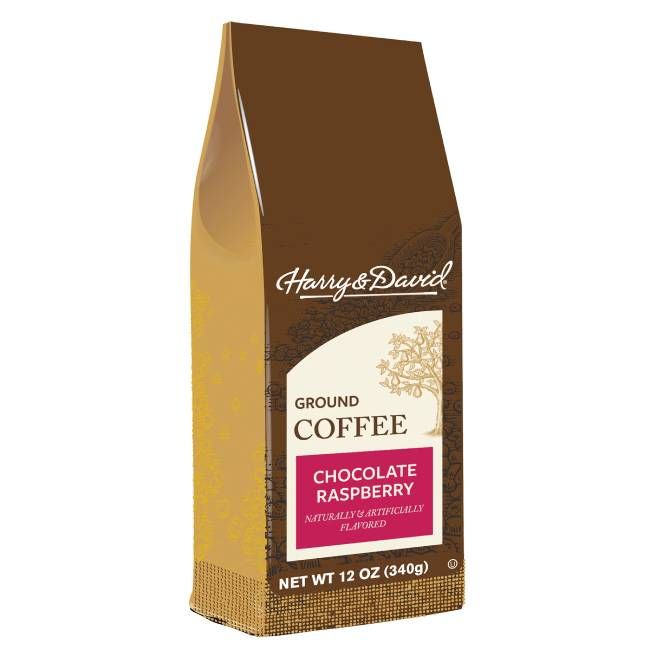  Harry & David Chocolate Raspberry Gourmet Ground Coffee, 4 Bags (12oz Each)