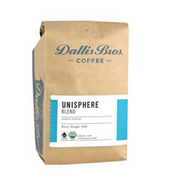  Dallis Bros. Coffee "Unisphere Blend" Medium Roasted Fair Trade Organic Whole Bean Coffee - 12 Oz Bag
