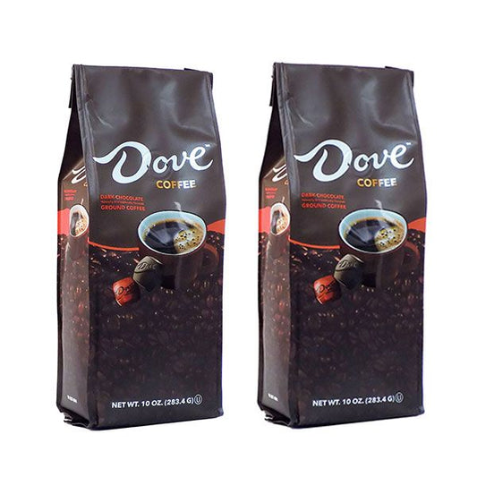  Dove Dark Chocolate, Naturally And Artificially Flavored Ground Coffee, 2/10 Oz Bags