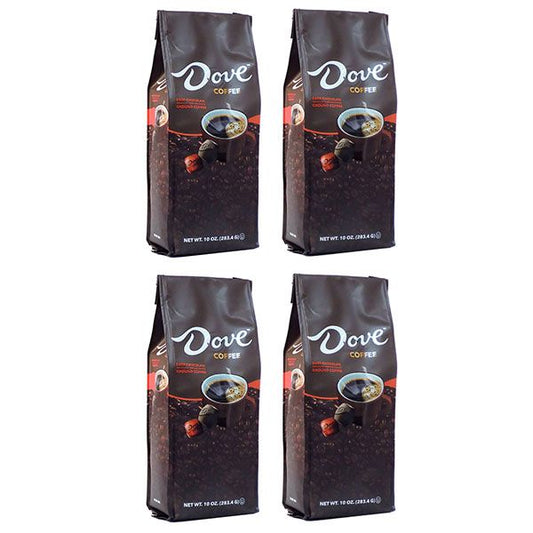 Dove Dark Chocolate, Naturally And Artificially Flavored Ground Coffee, 4/10 Oz Bags