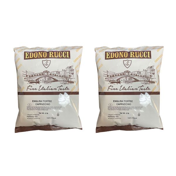  Edono Rucci English Toffee Cappuccino Mix, 2 Bags (2 Lb Each)