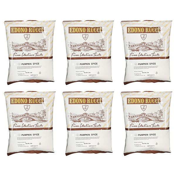  Edono Rucci Pumpkin Spice Cappuccino Mix, 6 Bags (2 Lbs Each)