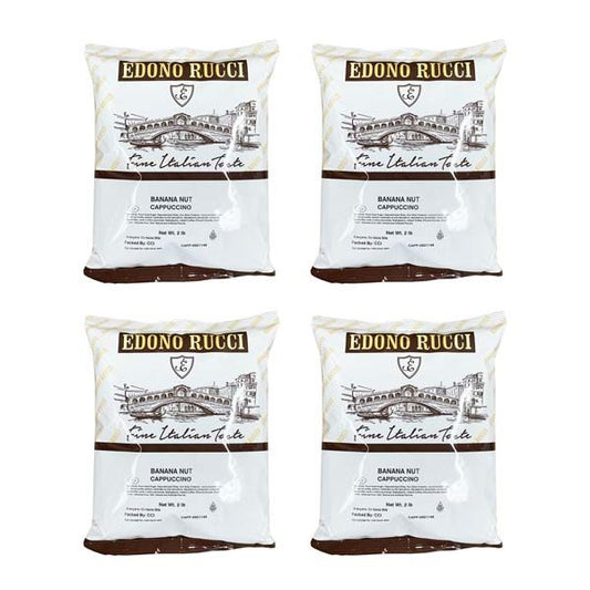  Edono Rucci Banana Nut Powdered Cappuccino Mix, 4 Bags( 2 Lbs Each)