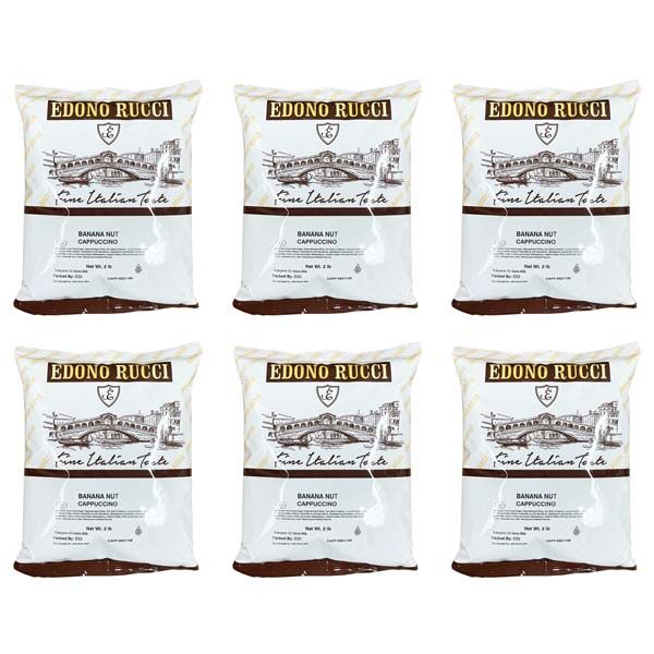  Edono Rucci Banana Nut Powdered Cappuccino Mix, 6/2 Lb Bags