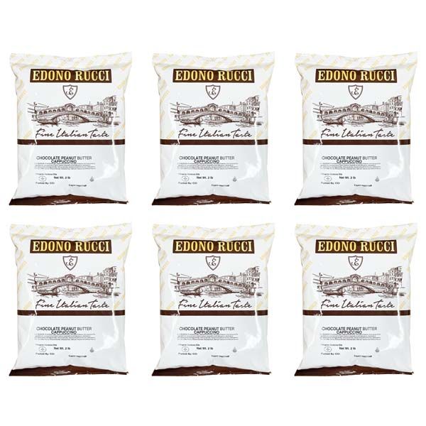  Edono Rucci Chocolate Peanut Butter Powdered Cappuccino Mix, 6/2 Lb Bags
