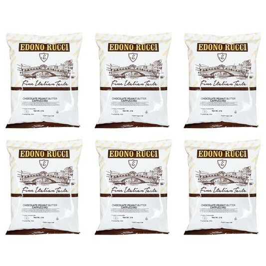  Edono Rucci Chocolate Peanut Butter Powdered Cappuccino Mix, 6/2 Lb Bags