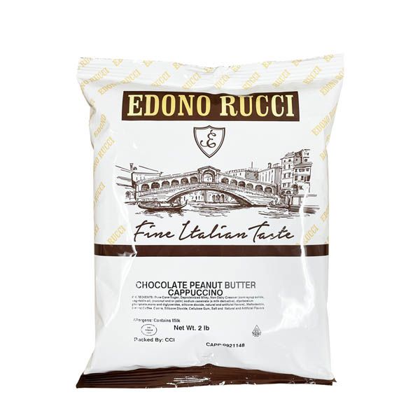  Edono Rucci Chocolate Peanut Butter Powdered Cappuccino Mix, 6/2 Lb Bags