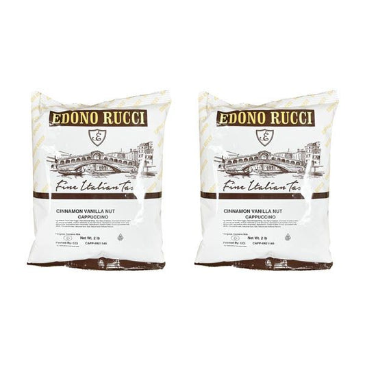 Edono Rucci Cinnamon Vanilla Nut Powdered Cappuccino Mix, 2 Bags( 2 Lbs Each)