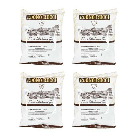  Edono Rucci Cinnamon Vanilla Nut Powdered Cappuccino Mix, 4 Bags( 2 Lbs Each)