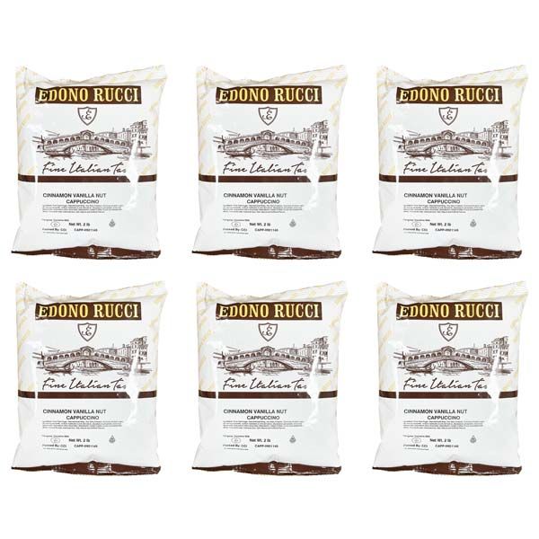  Edono Rucci Cinnamon Vanilla Nut Powdered Cappuccino Mix, 6/2 Lb Bags