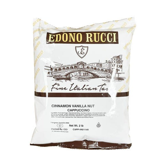  Edono Rucci Cinnamon Vanilla Nut Powdered Cappuccino Mix, 2 Lb Bag