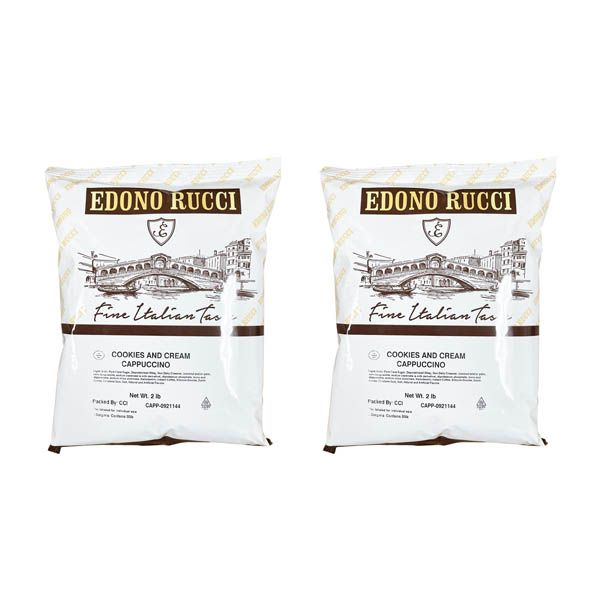  Edono Rucci Cookies And Cream Powdered Cappuccino Mix, 2 Bags( 2 Lbs Each)