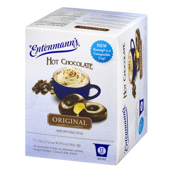 Entenmann's Single Serve Coffee, Hot Chocolate Original, 6/12 Count