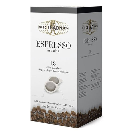  Miscela D'Oro Single Shot Espresso Ground Pods - 18 Pods