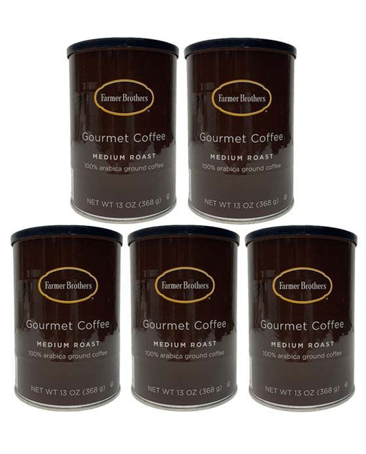  Farmer Brothers Medium Roast Ground Coffee (5 Cans/13 Oz)