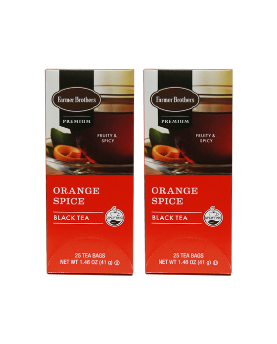  Farmer Brothers Premium: Orange Spice Hot Tea, 2/25 Ct Tea Boxes