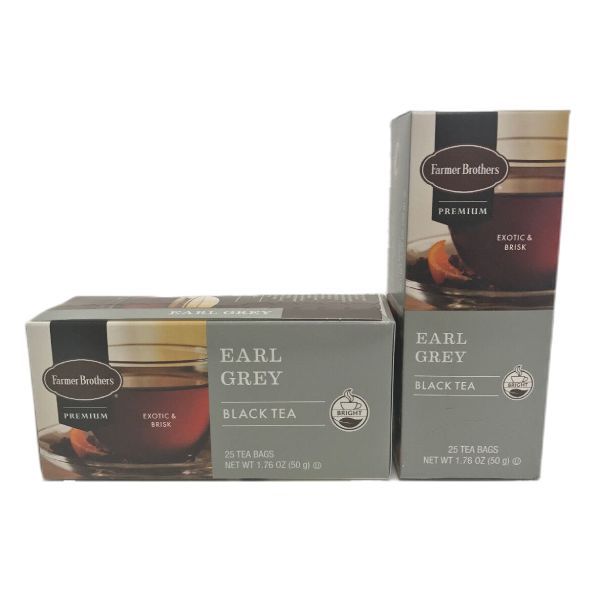  Farmer Brothers Premium: Earl Grey Hot Tea, 6/25 Ct Tea Boxes