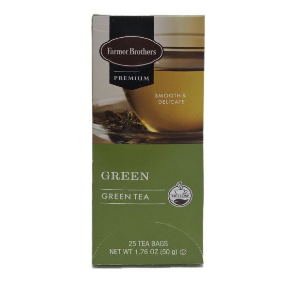  Farmer Brothers Premium: Green Tea, 1/25 Ct Tea Box