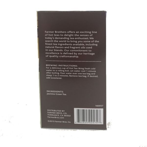  Farmer Brothers Premium Jasmine Green Hot Tea, 2/25 Ct Tea Boxes