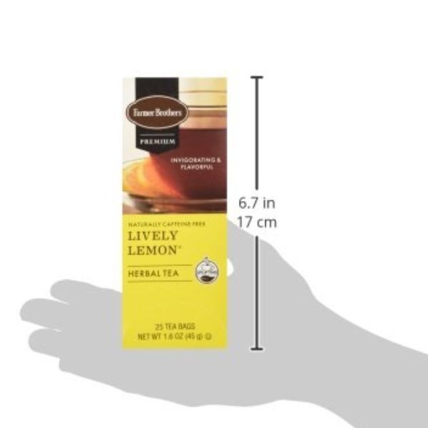  Farmer Brothers Premium: Lively Lemon Hot Tea, 1/25 Ct Tea Box