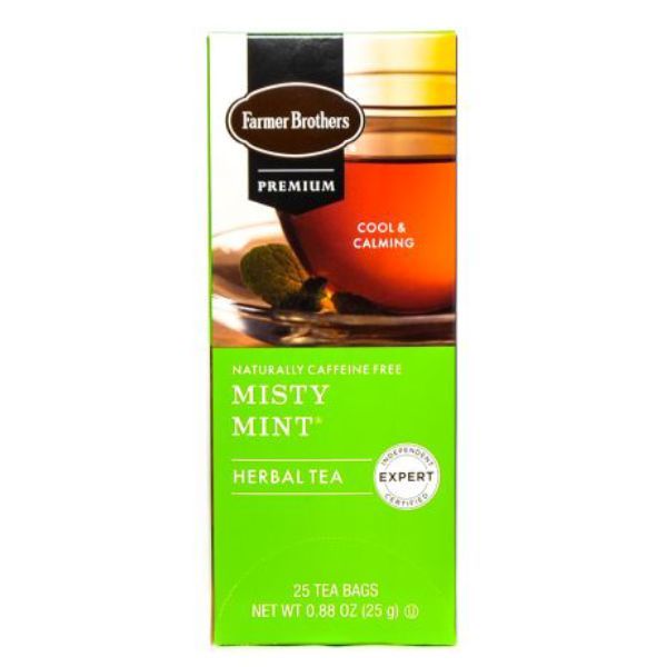  Farmer Brothers Premium: Misty Mint Hot Tea, 6/25 Ct Tea Boxes