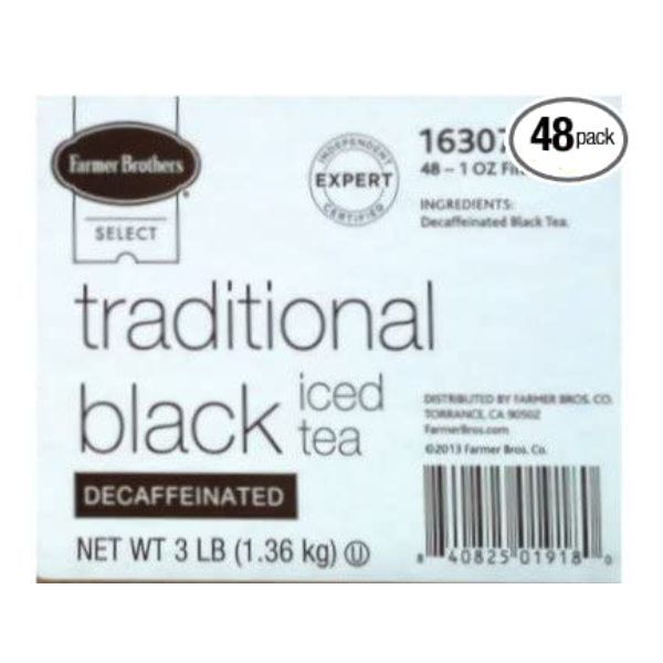  Farmer Brothers Black Iced Tea Decaffeinated, 48-1 OZ Filter Packs