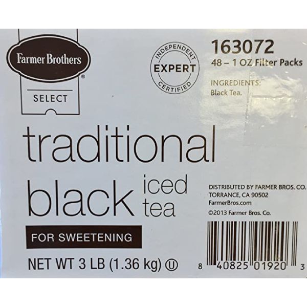  Farmer Brothers Black Iced Tea For Sweetening, 1 Box - 48/1 Oz