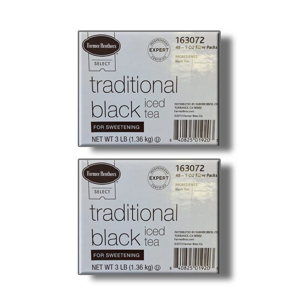 Farmer Brothers Black Iced Tea For Sweetening, 2 Boxes - 48/1 Oz